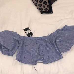 Puffy off the shoulder crop top